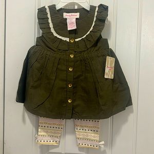 NWT Tommy Bahama infant girl’s outfit 6-9month OliveGreen